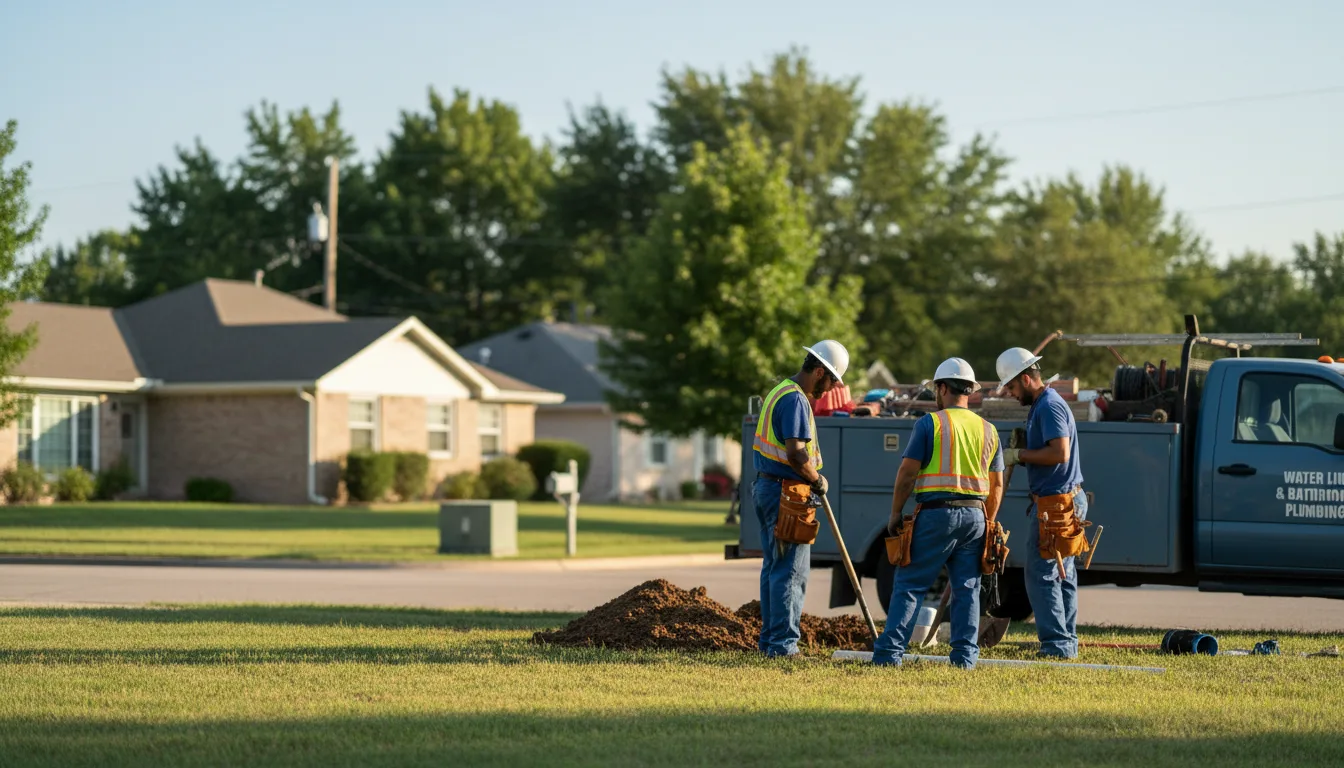 Residential water line and bathroom plumbing service in Alexander, IA